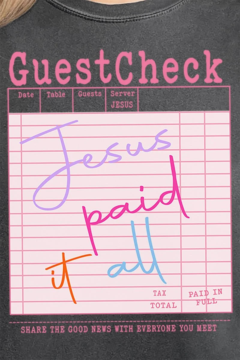 Womens Jesus Got The Check Pepper Comfort Colors Adult Ring-Spun Cotton Tee