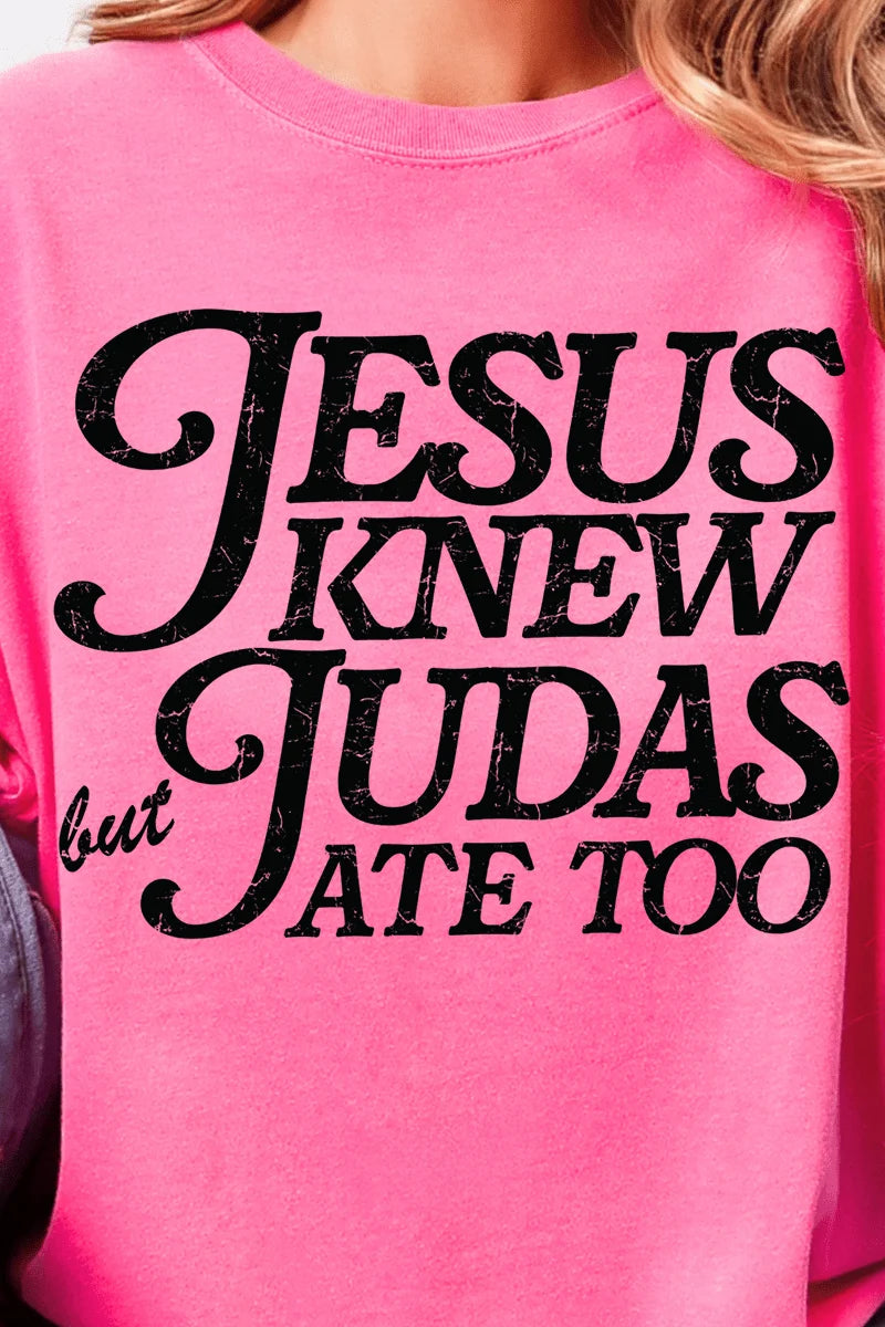 Womens Jesus Knew Crunchberry Comfort Colors Adult Ring-Spun Cotton Tee