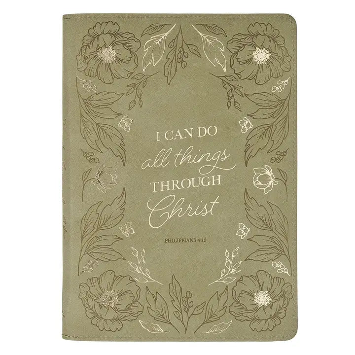 Journal Classic Zip Green  I Can Do All Things Phil. 4:13