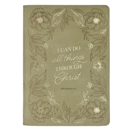Journal Classic Zip Green  I Can Do All Things Phil. 4:13