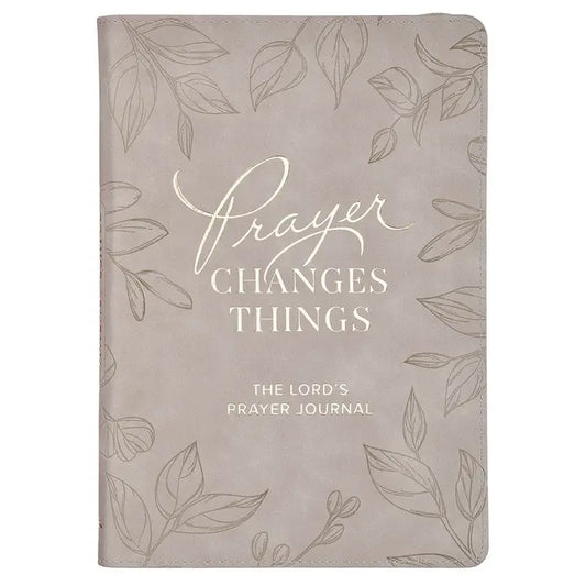 Journal Prompted Zip Taupe Prayer Changes Things