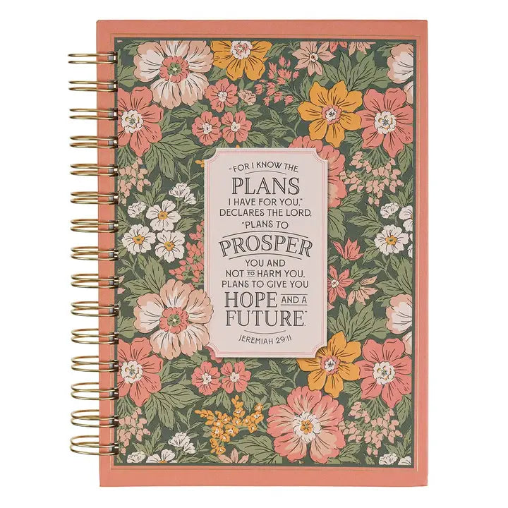Journal Spiral Pink Floral I Know the Plans Jer. 29:11