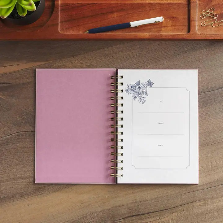 Journal Spiral Purple Floral Be Still and Know Ps. 46:10
