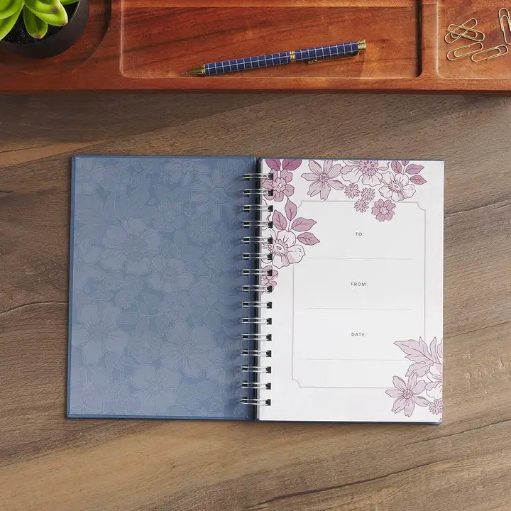 Journal Spiral  Purple Floral Trust in the Lord Prov. 3:5