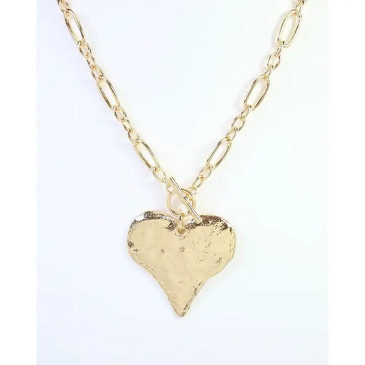 Caroline Hill Jovie Heart Pendant Toggle Necklace Gold
