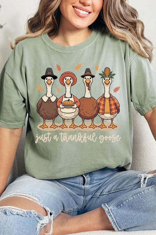 Womens Just A Thankful Goose Bay Comfort Colors Tee