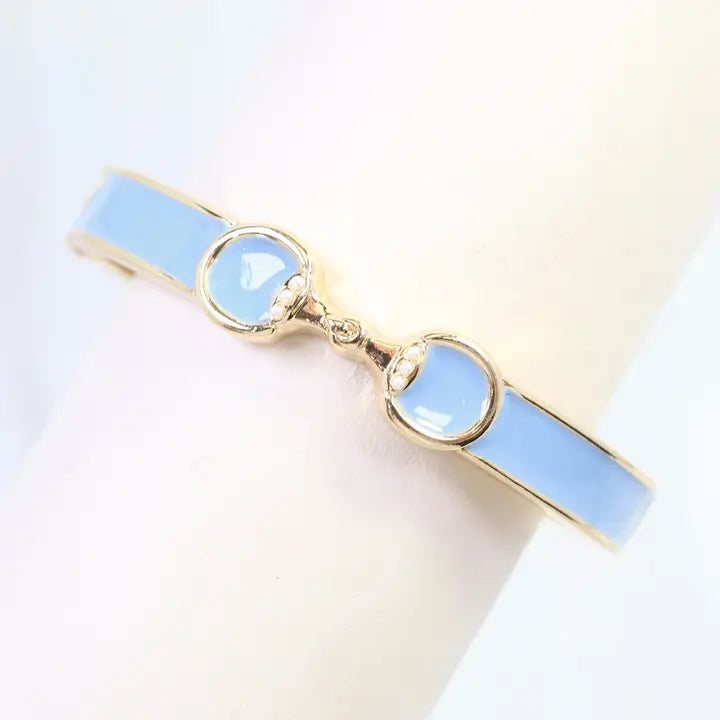 Caroline Hill Kaylen Horsebit Hinged Bracelet Blue