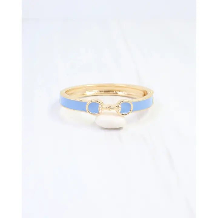 Caroline Hill Kaylen Horsebit Hinged Bracelet Blue