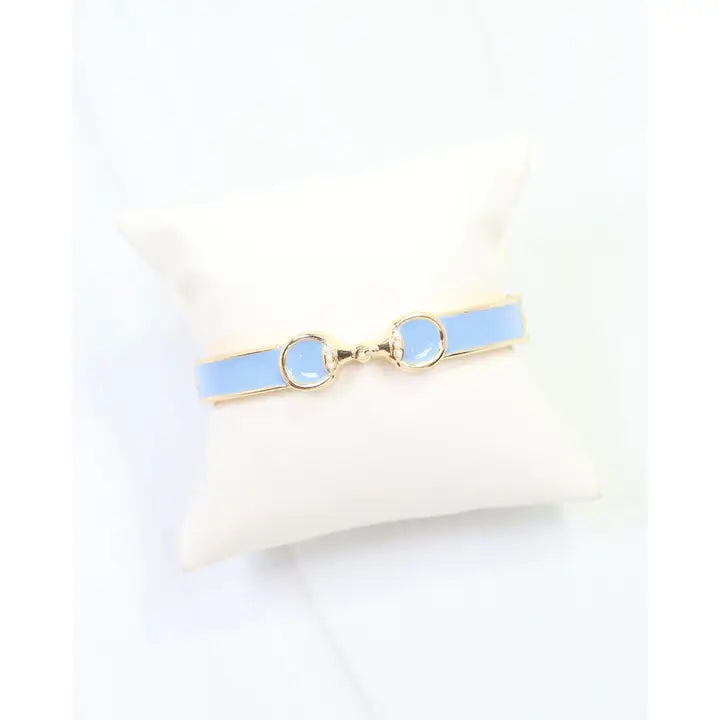 Caroline Hill Kaylen Horsebit Hinged Bracelet Blue