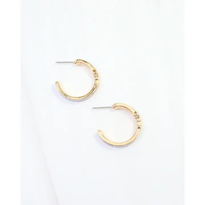 Caroline Hill Kaylen Horsebit Hoop Earring Blue