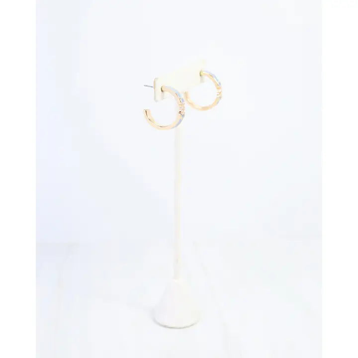 Caroline Hill Kaylen Horsebit Hoop Earring Blue