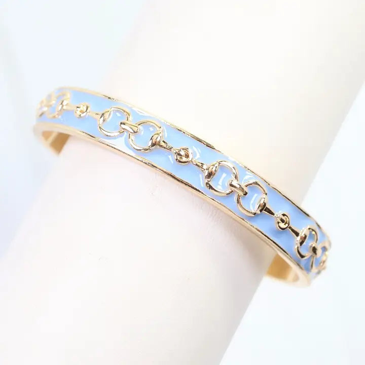 Caroline Hill Kaylene Horsebit Cuff Bracelet Blue