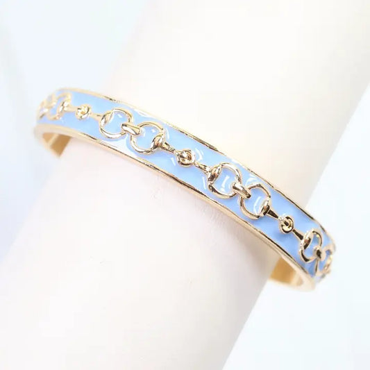 Caroline Hill Kaylene Horsebit Cuff Bracelet Blue