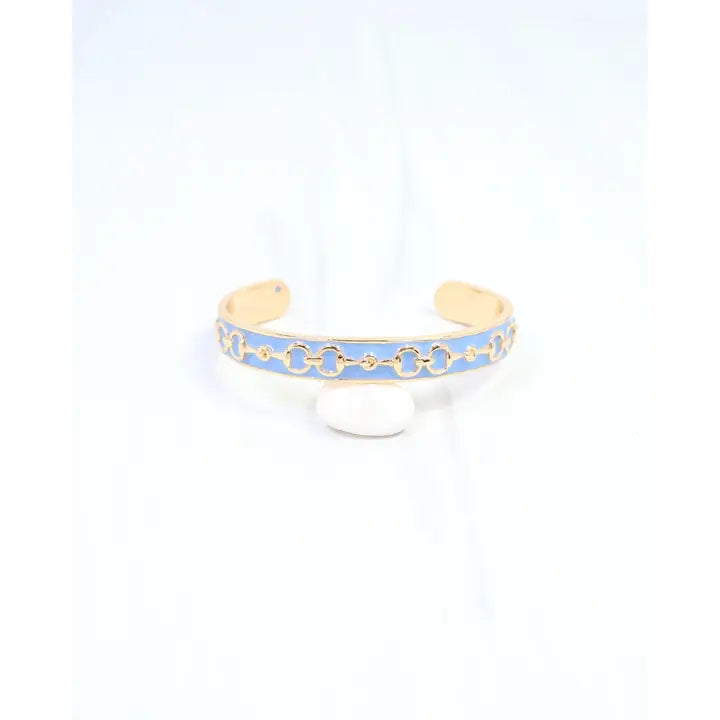 Caroline Hill Kaylene Horsebit Cuff Bracelet Blue
