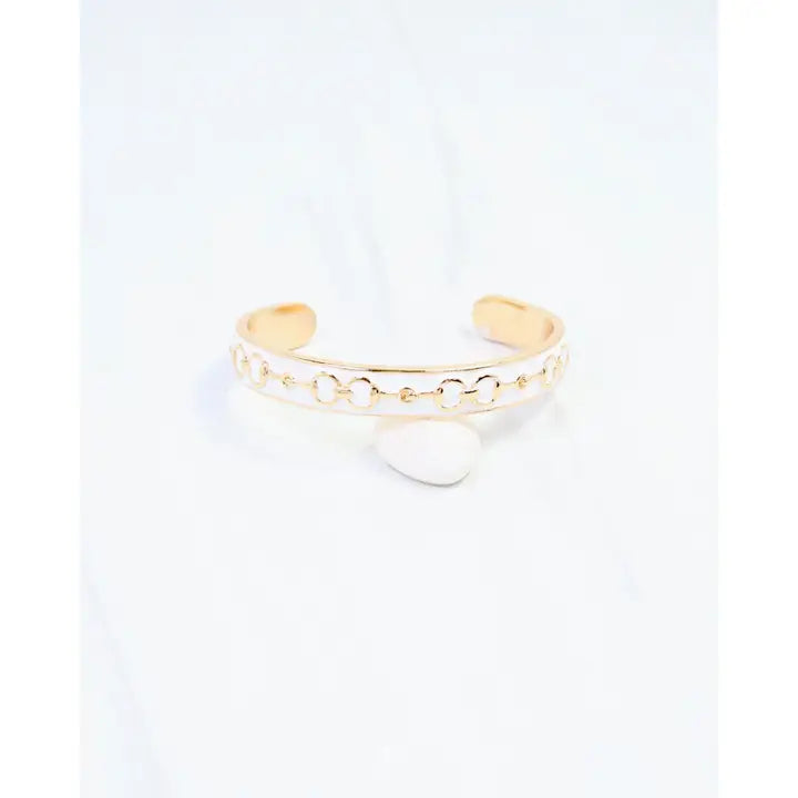 Caroline Hill Kaylene Horsebit Cuff Bracelet White