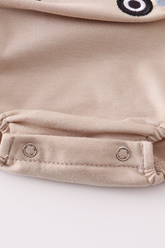 Boys Khaki Truck Applique Bubble