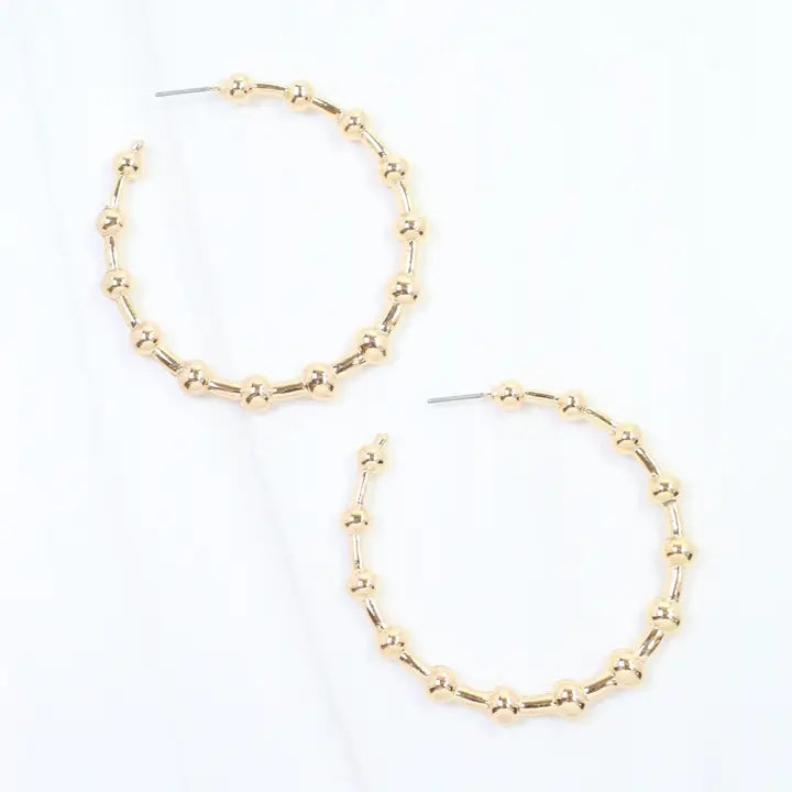 Caroline Hill Layne Ball Hoop Earring Gold