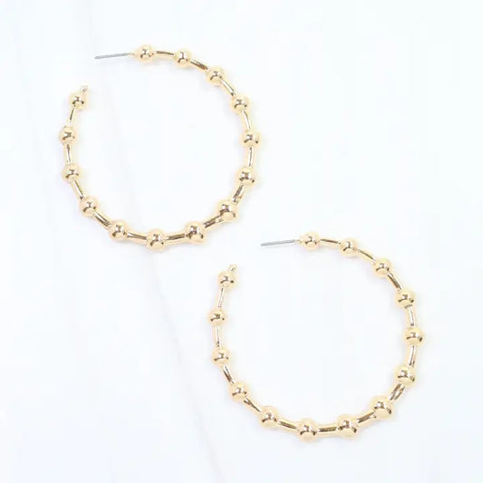 Caroline Hill Layne Ball Hoop Earring Gold