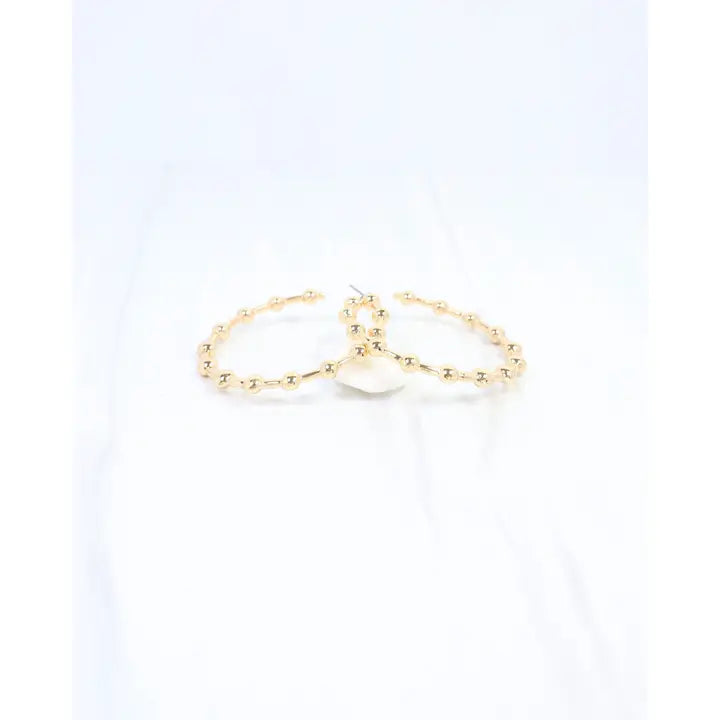 Caroline Hill Layne Ball Hoop Earring Gold