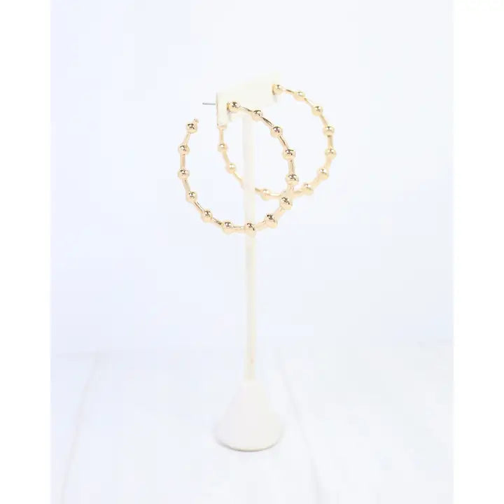 Caroline Hill Layne Ball Hoop Earring Gold