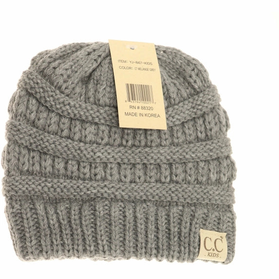 Kids Solid C.C Beanie Light Grey