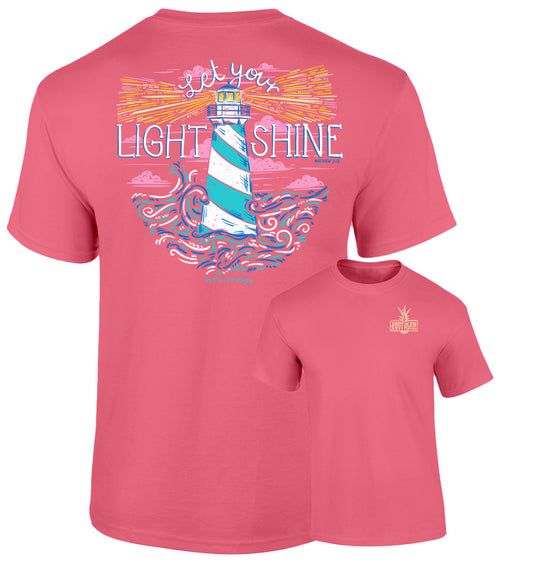Southernology Light Shine Lighthouse Comfort Color Crunchberry T-Shirt
