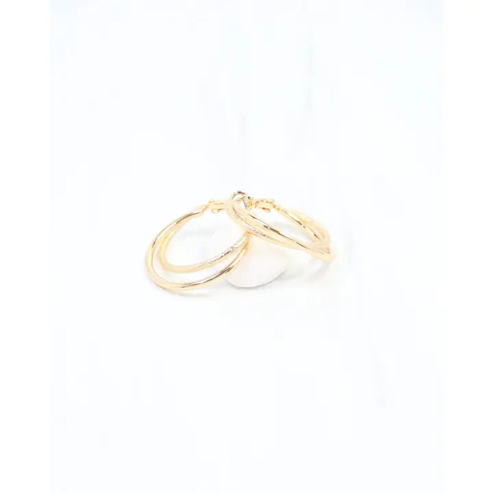 Caroline Hill Lisa Double Hoop Earring Wr Gold