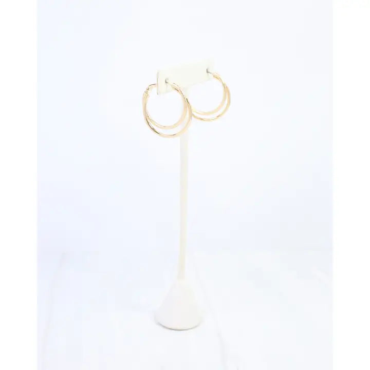 Caroline Hill Lisa Double Hoop Earring Wr Gold