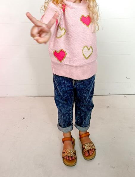 Girls Love Is In The Air Pink Heart Sweater