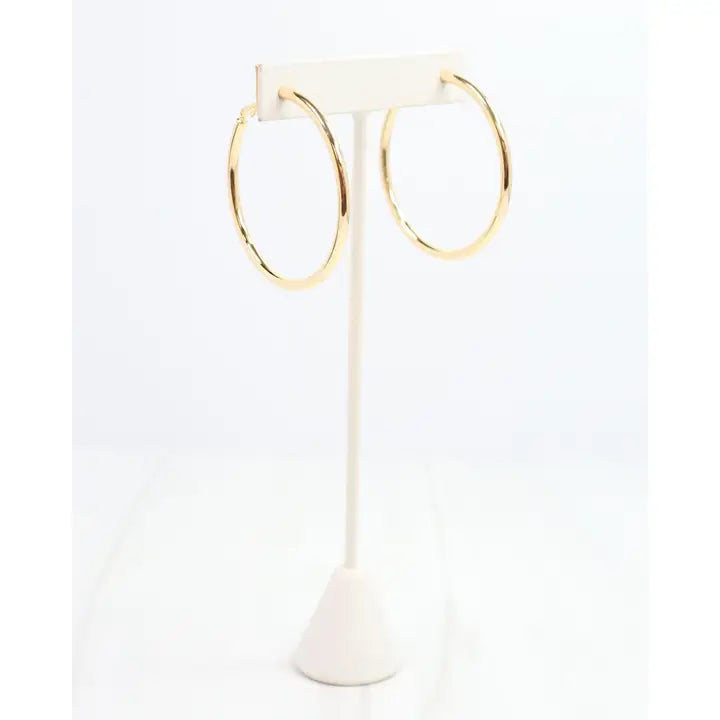 Caroline Hill Lucille Hoop Earring Shiny Gold