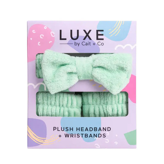 Luxe Headband + Wristbands - Green