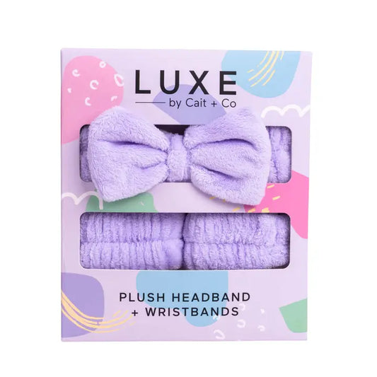 Luxe Headband + Wristbands - Purple