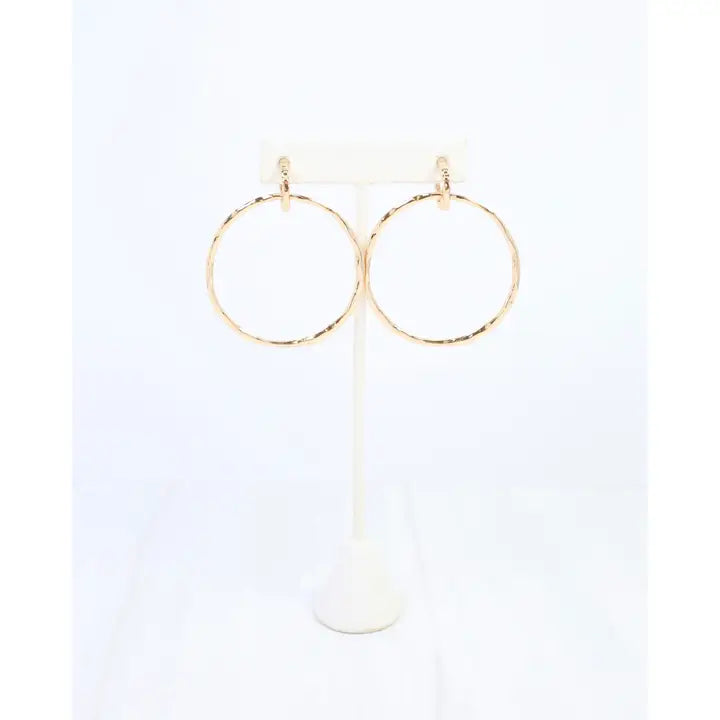 Caroline Hill Lydia Hammered Hoop Earring Gold