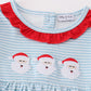 Girls Blue Stripe Christmas Santa Embroidery Set