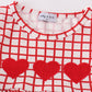 Girls Red Grid Valentine's Day Heart Embroidery Set