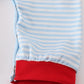 Boys Blue Stripe Heart Embroidery Romper