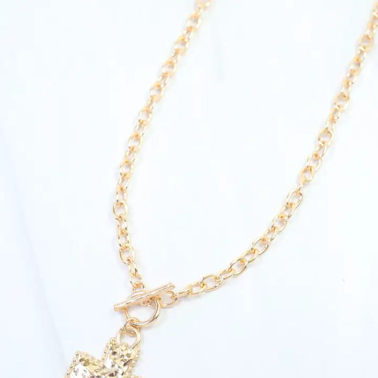 Caroline Hill Maxine Cross Toggle Link Necklace Gold