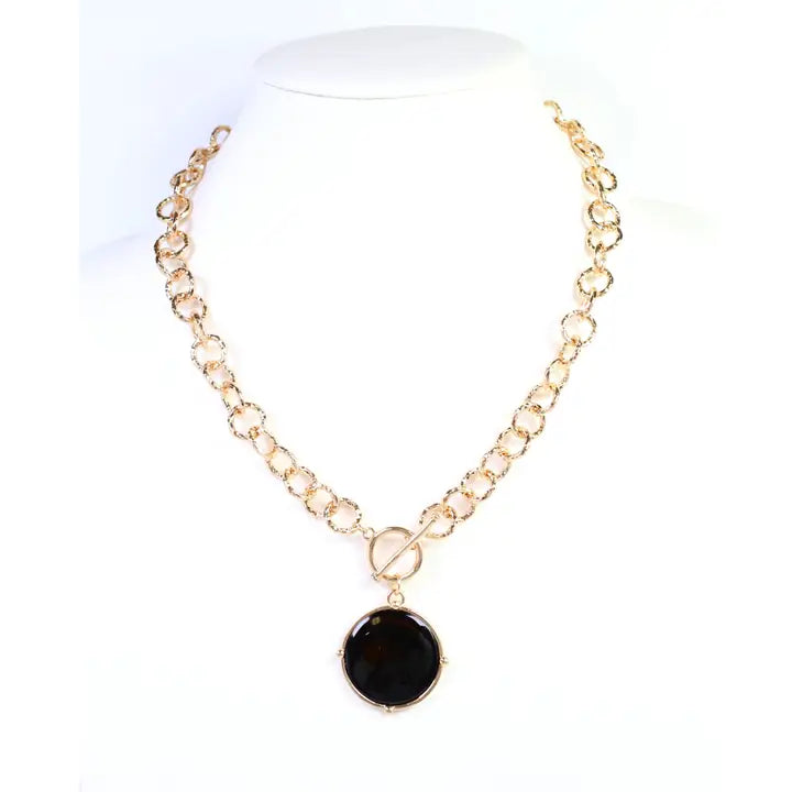 Caroline Hill Mckinley Pendant Toggle Necklace Black