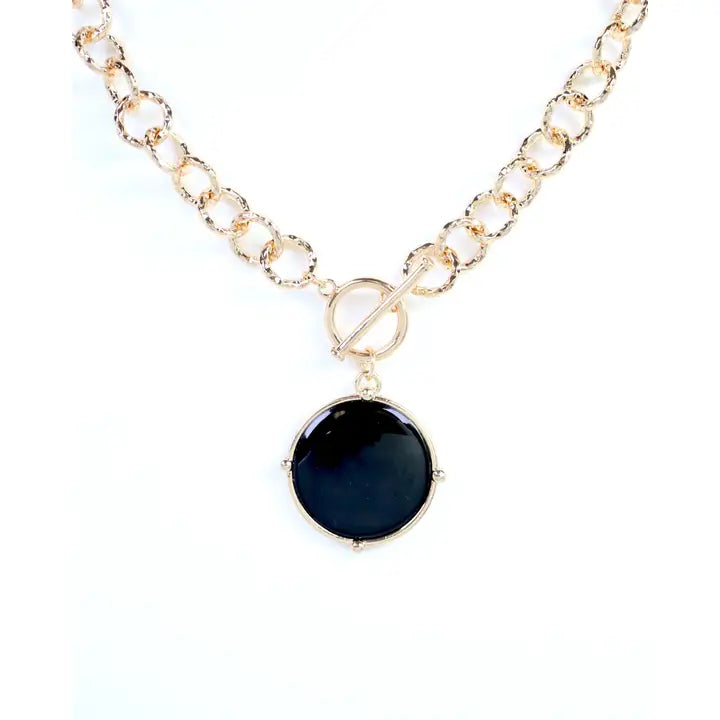 Caroline Hill Mckinley Pendant Toggle Necklace Black
