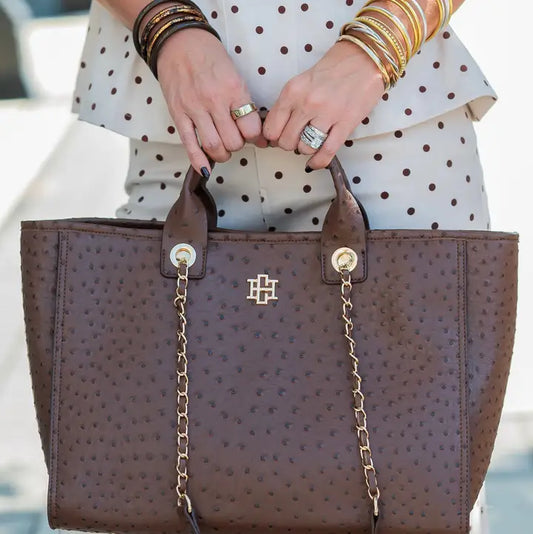 Caroline Hill Missy Tote Chocolate Eo