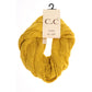 Kids Mustard Solid Cable Knit C.C Infinity Scarf