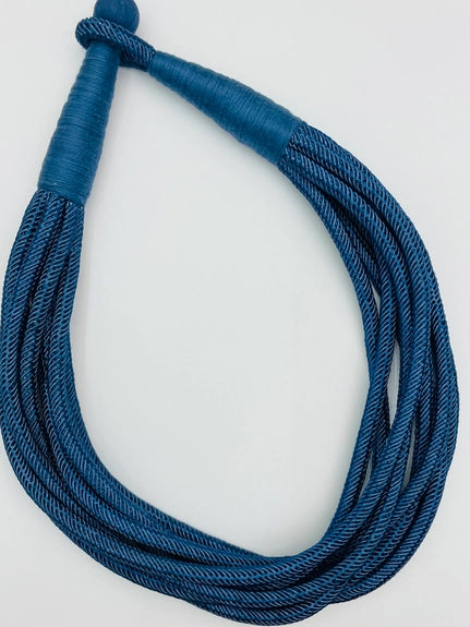 Navy Slub 8-Strand Necklace