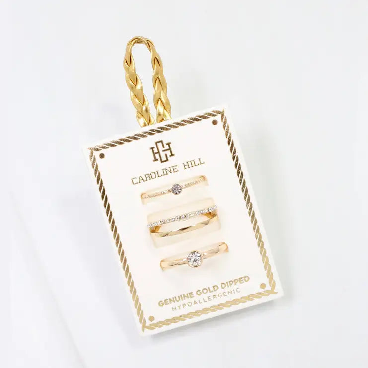 Caroline Hill Newbury Cz Ring Set Gold