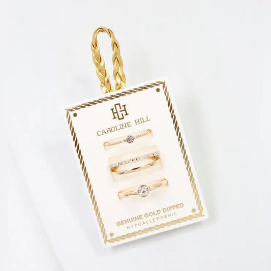 Caroline Hill Newbury Cz Ring Set Gold