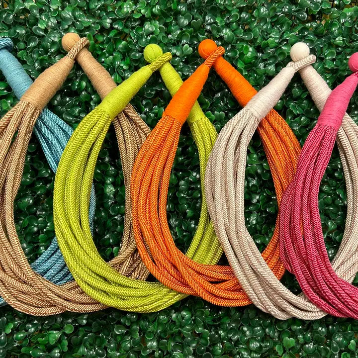 Orange Slub 8-Strand Necklace