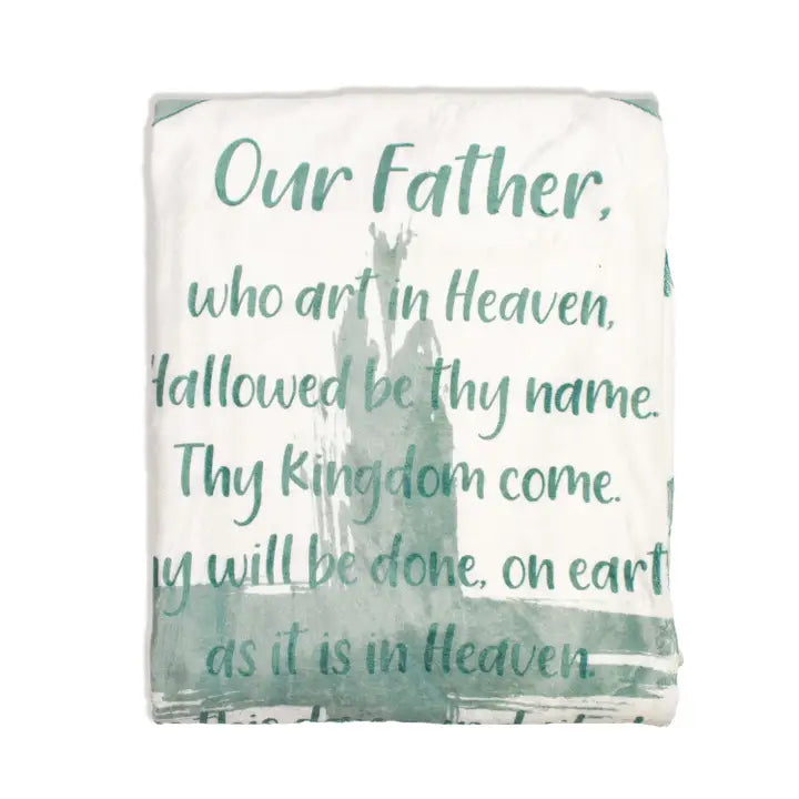 Our Father Prayer Throw Sage Green 50x60