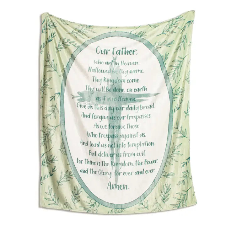 Our Father Prayer Throw Sage Green 50x60