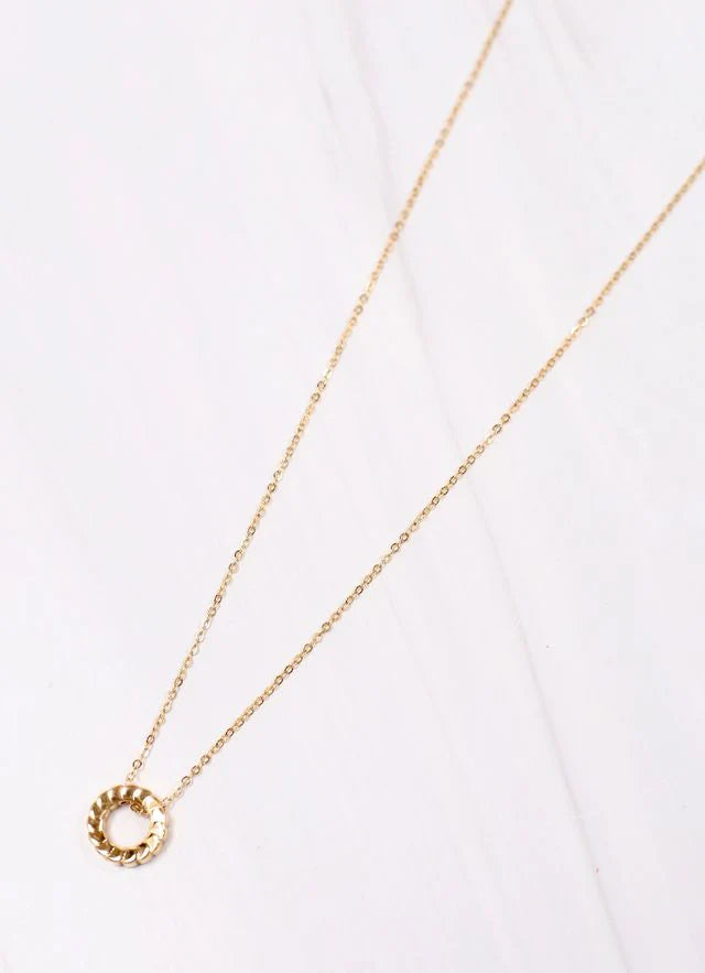 Caroline Hill Gold Goodwin Circle Charm Necklace