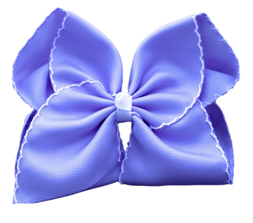 6" Periwinkle Moon Stitch Hair Bow