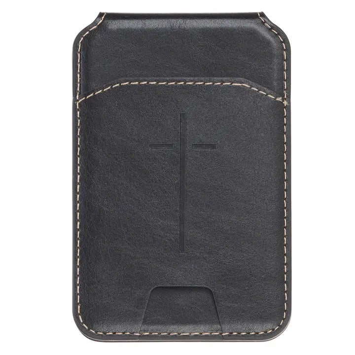 Phone Wallet Magnetic Black Cross